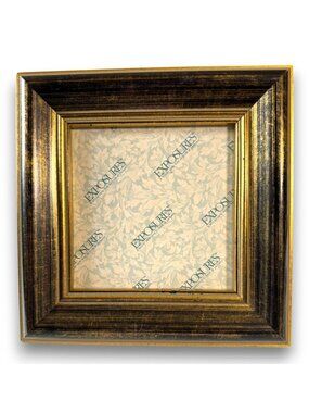 Vintage Exposures Gold and Black Wood Square Tabletop Picture Frame New Old Stoc